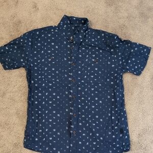 Patagonia Dark Blue Casual Shirt with White Pattern